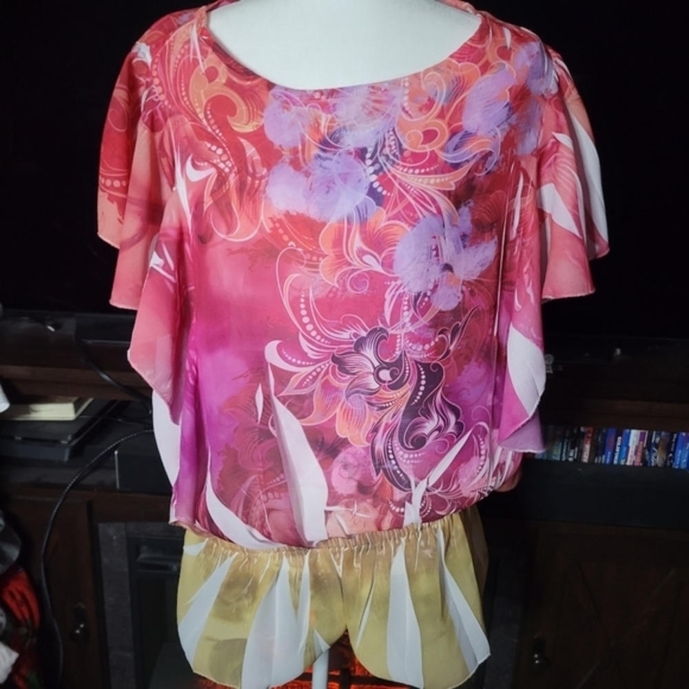 Lane Bryant size 14/16 ruffle floral top